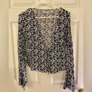 Kimchi Blue Bell Sleeve Floral Blouse